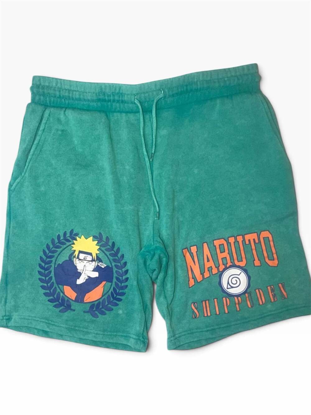 Naruto Shippuden green fleece shorts men's size small / medium (28/30)